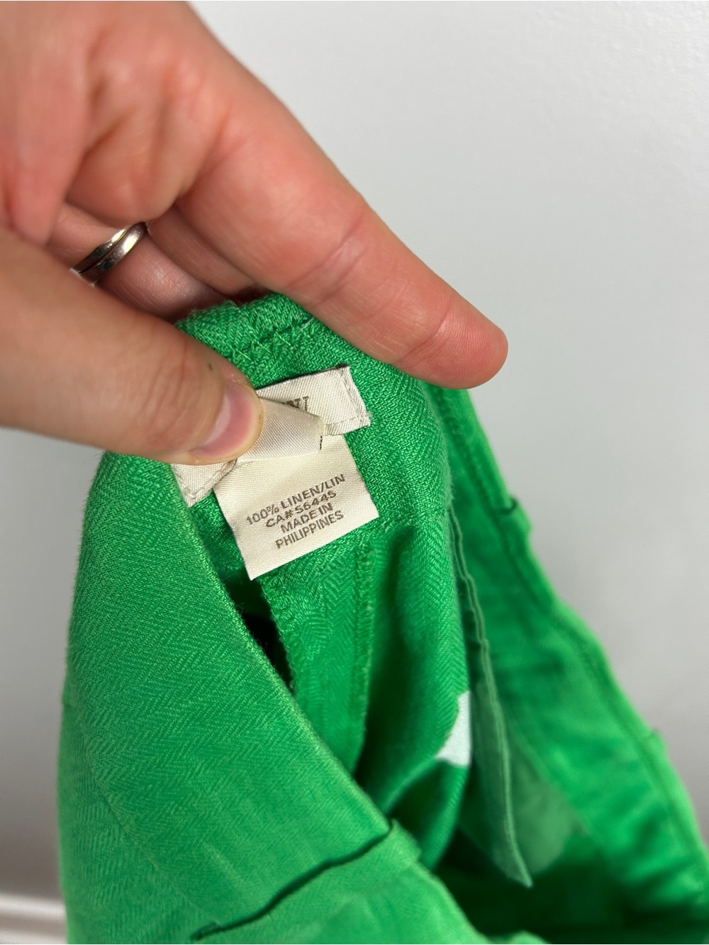 J CREW Cafe Trouser 100% Linen Kelly Green Size 6 Coastal Old Money Classic - Picture 5 of 5